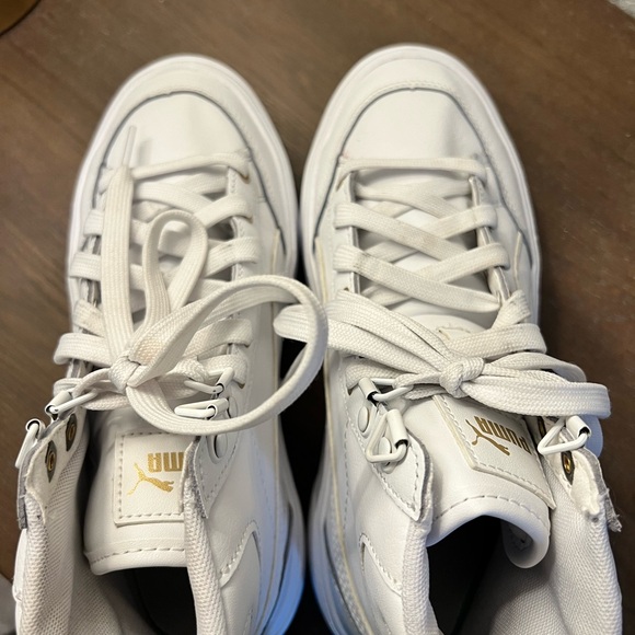 SOLD Puma Women's Kaia Mid high top Platform white lace up Sneakers shoes size 6 - Picture 4 of 9